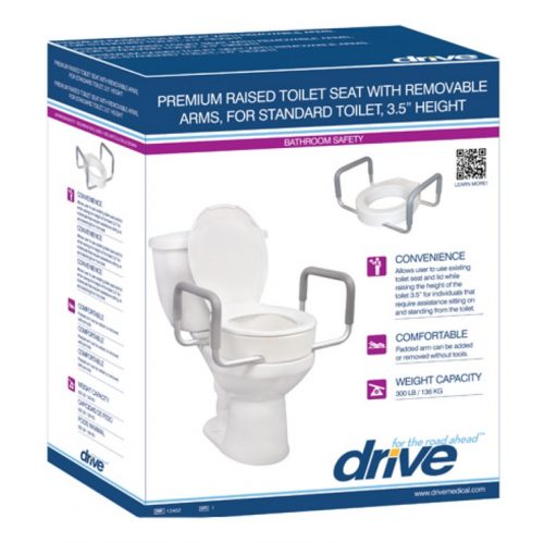 Siège de toilette surélevé avec bras amovibles | Drive